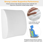 Lumbar Support Pillow Memory Foam Back Cushion with 3D Mesh Cover