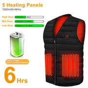 USB Rechargeable Heated Jacket Vest 3 Modes