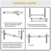 Adjustable Tension Curtain Rod Heavy-Duty Steel