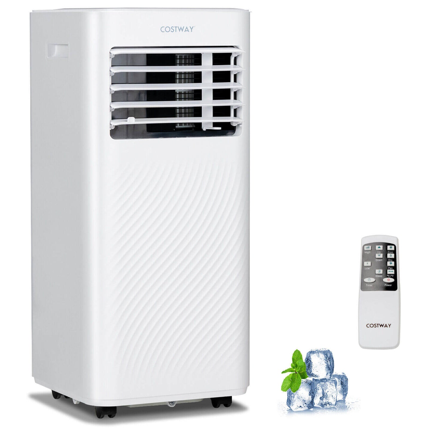 10000 BTU 4-in-1 Portable Air Conditioner with Dehumidifier and Sleep Mode-Black - White