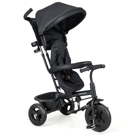 4-in-1 Baby Trike Kids Tricycle with Removable Canopy and Adjustable Push Handle