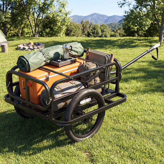 Bike Cargo Trailer Heavy-Duty Bicycle Wagon Cart with Universal Hitch-Black
