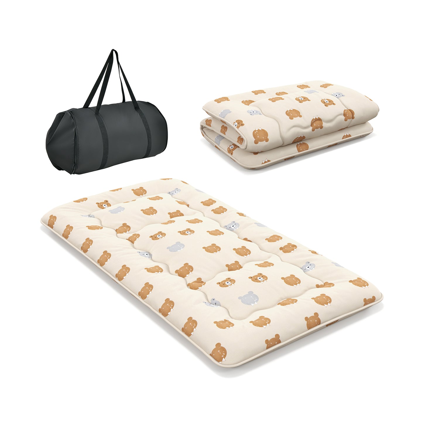 Foldable Futon Mattress with Washable Cover and Carry Bag for Camping-King Size - Twin Size