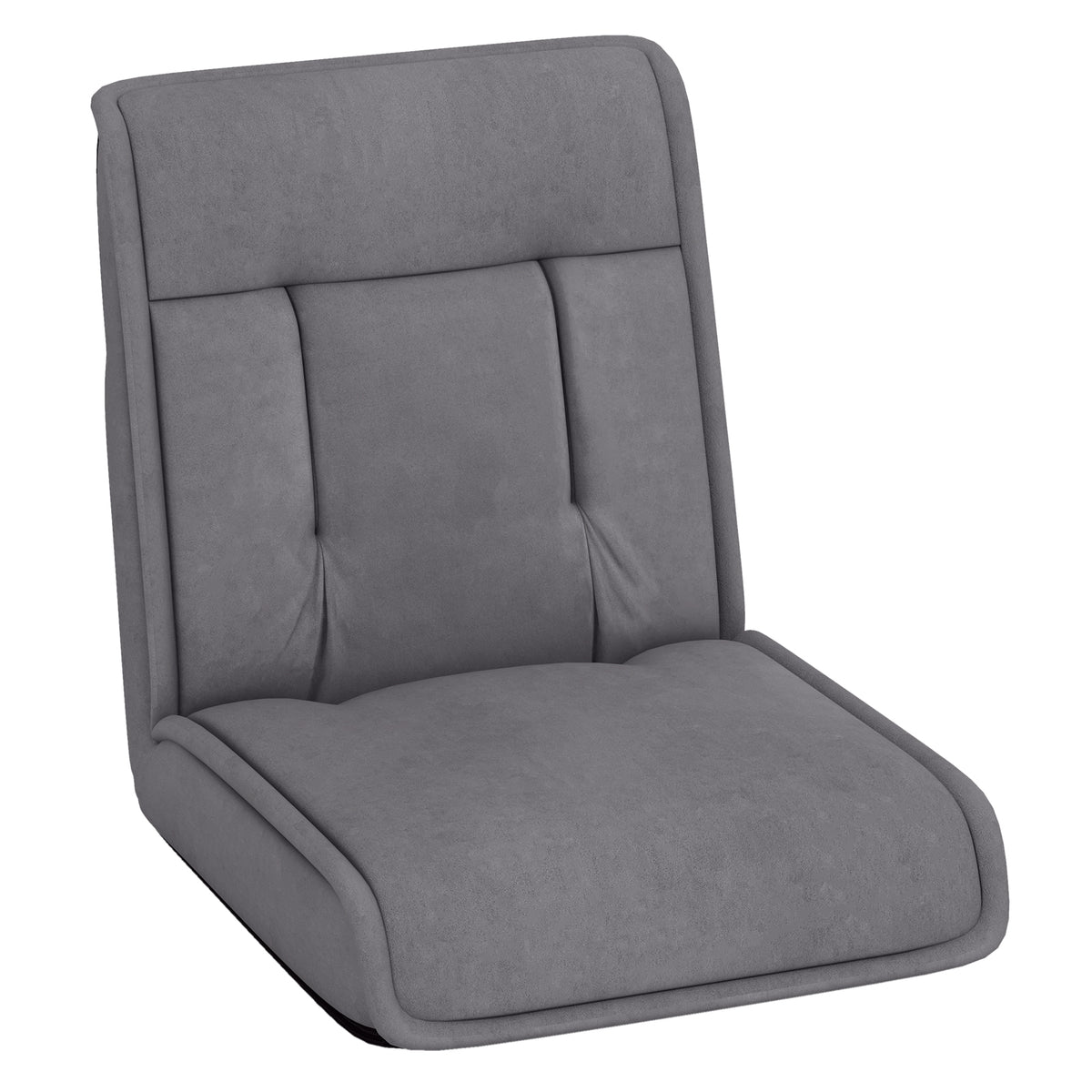 Folding Floor Chair Convertible Lazy Chair with 14-Poistion Adjustable Backrest-Gray - Gray