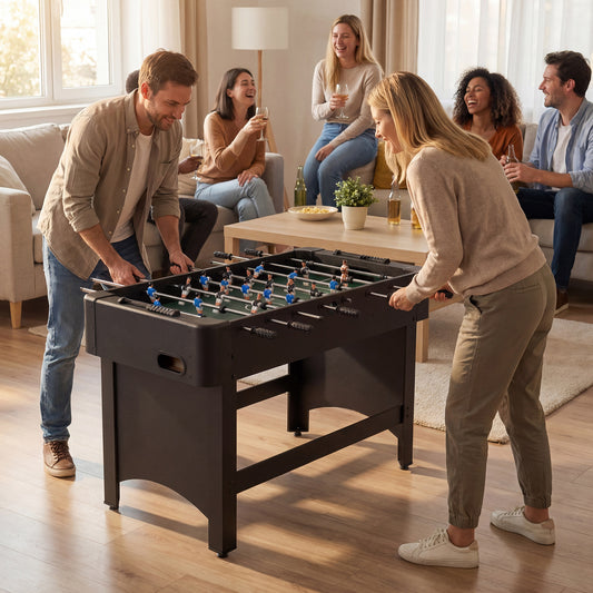 Foosball Table Competition Full Size Soccer Game Table with 22 Players-Black