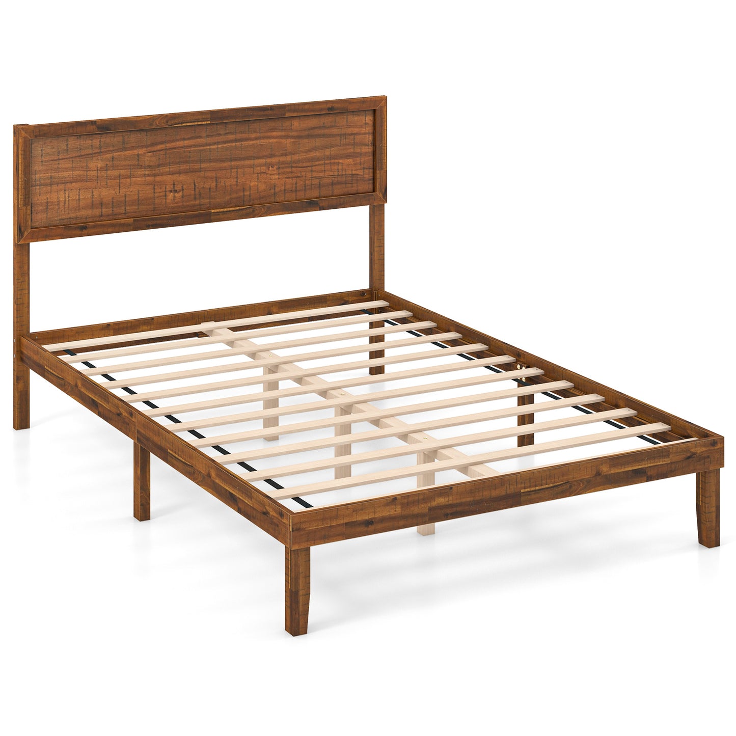 Twin/Full/Queen Size Bed Frame with Headboard and Wooden Slats Support-Full Size - Full Size