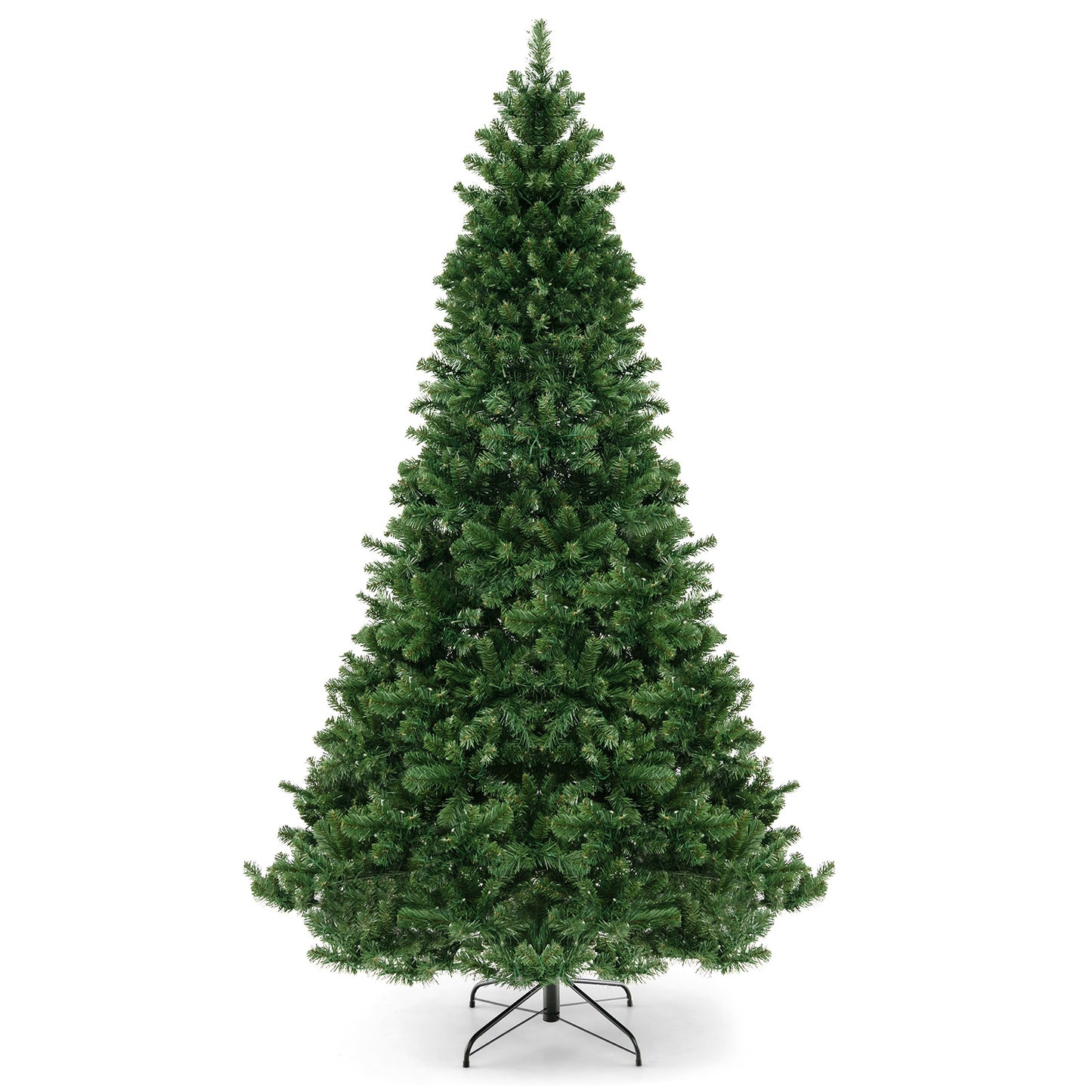 6/7/8 Feet Hinged Christmas Tree with PVC Branch Tips Warm White LED Lights-6 ft - 8 Ft