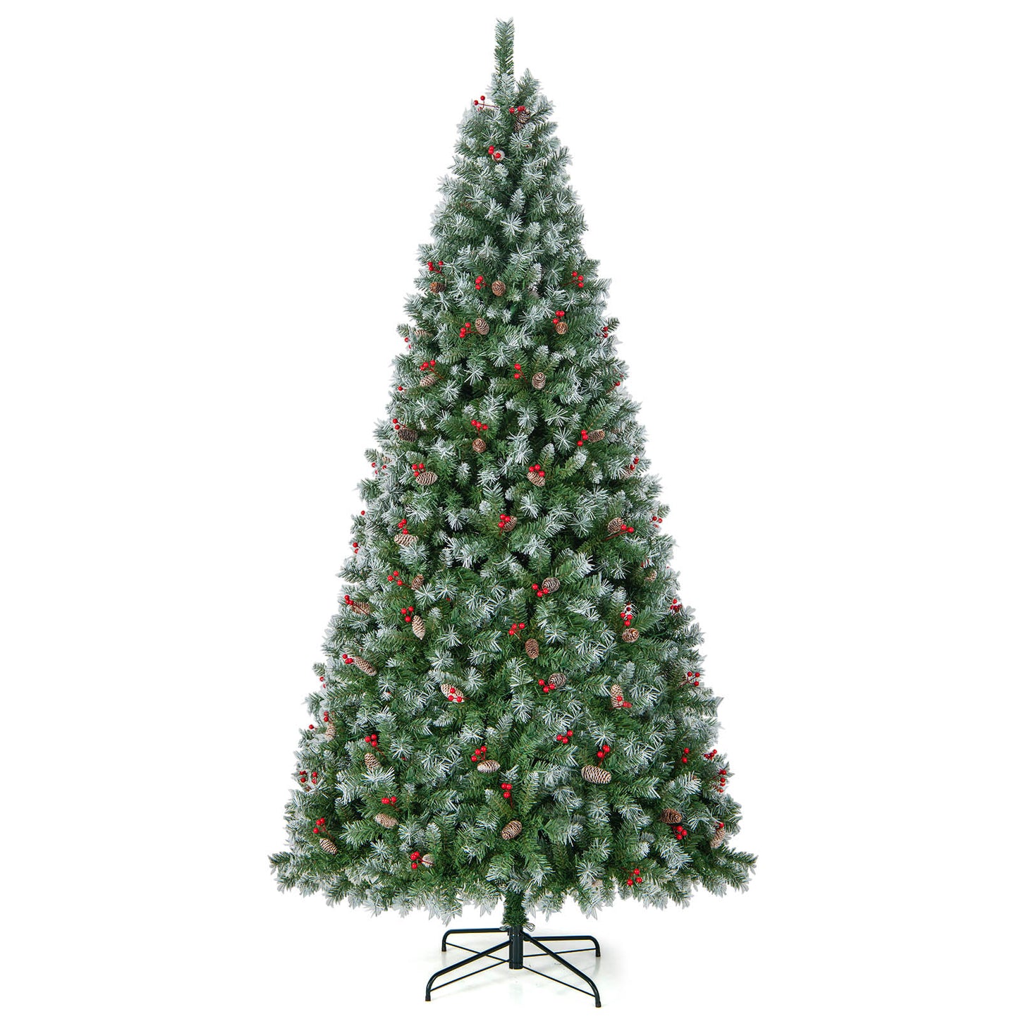 Hinged Christmas Tree with 450 PVC Branch Tips and 200 Warm White LED Lights-5ft - 9 Ft
