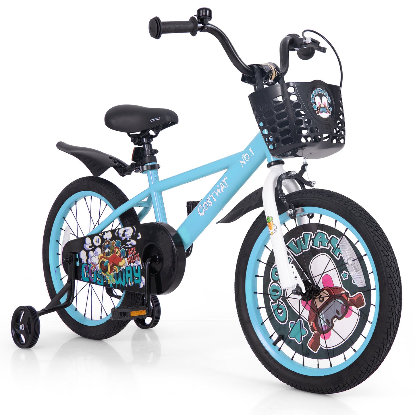 18 Inch Kids Bike with Adjustable Handlebar and Saddle for 4-8 Years Old-18 inches - 18 Inches