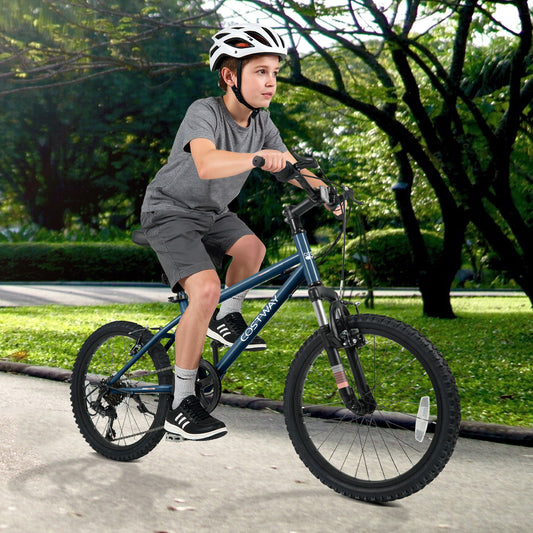Kids Mountain Bike 20 24 Inch Child Bicycle for Boys Girls Aged 8+ Years Old Navy-20 Inch