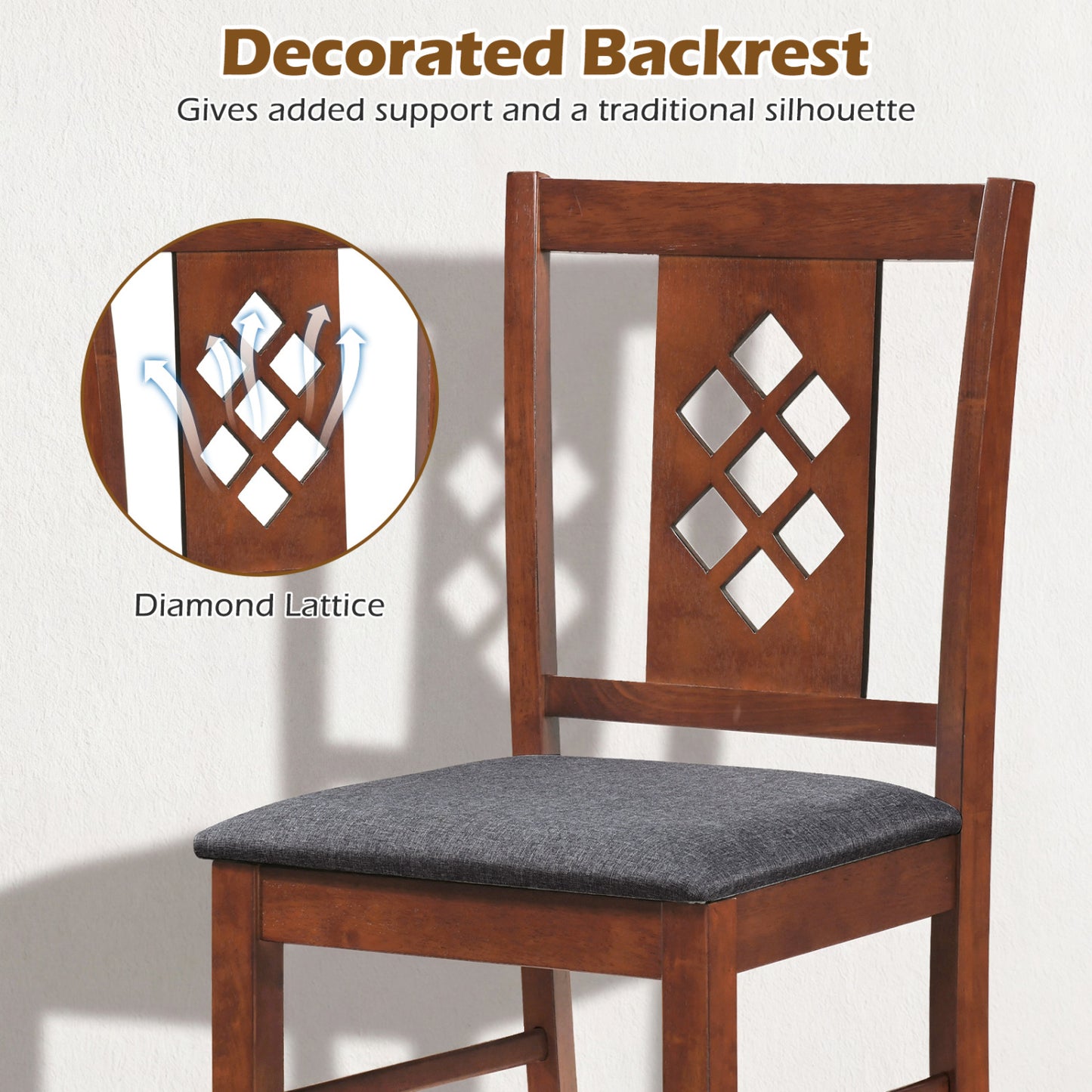 Upholstered Dining Chairs Set of 4 with Wood Frame