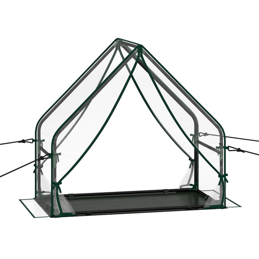 Mini Green House Metal Frame with Waterproof Bottom Mat and Wind Ropes