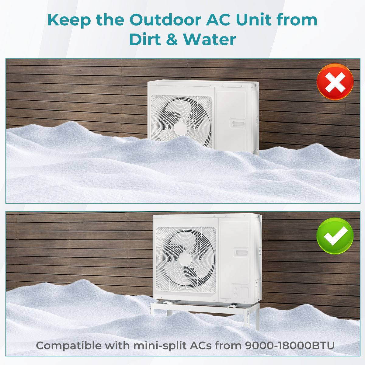 Mini Split Ground Stand for 9000-18000 BTU Ductless Air Conditioner