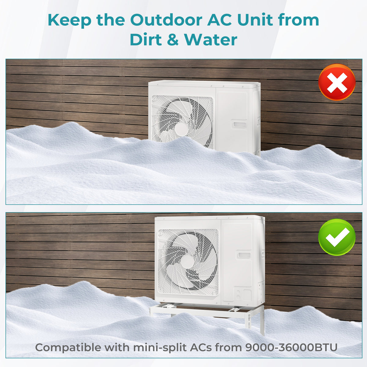 Mini Split Ground Stand for 9000-36000 BTU Ductless Air Conditioner