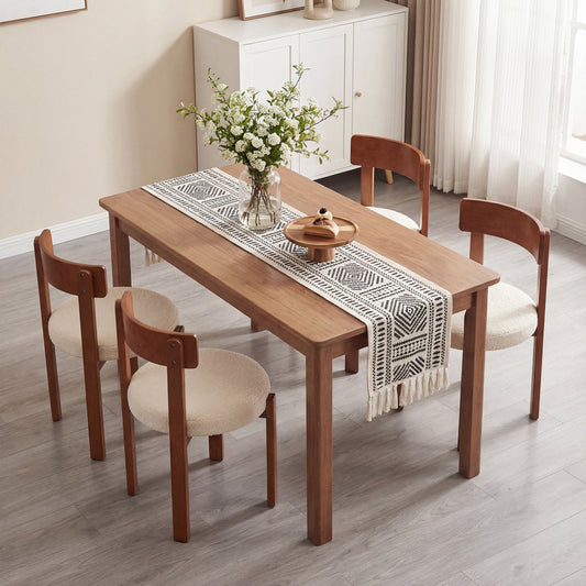 Modern Dining Chairs Set of 4 with Solid Rubber Wood Legs