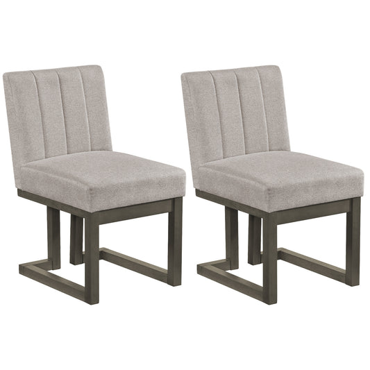 Modern Farmhouse Fabric Dining Chairs Set of 2 with 5.5" Thickened Padded Seat