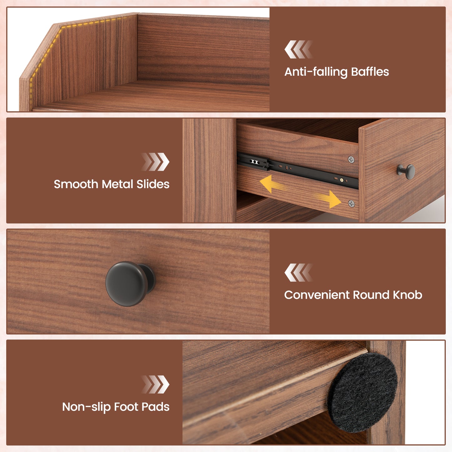 Storage Dresser with Anti-Toppling Device, 44" Tall