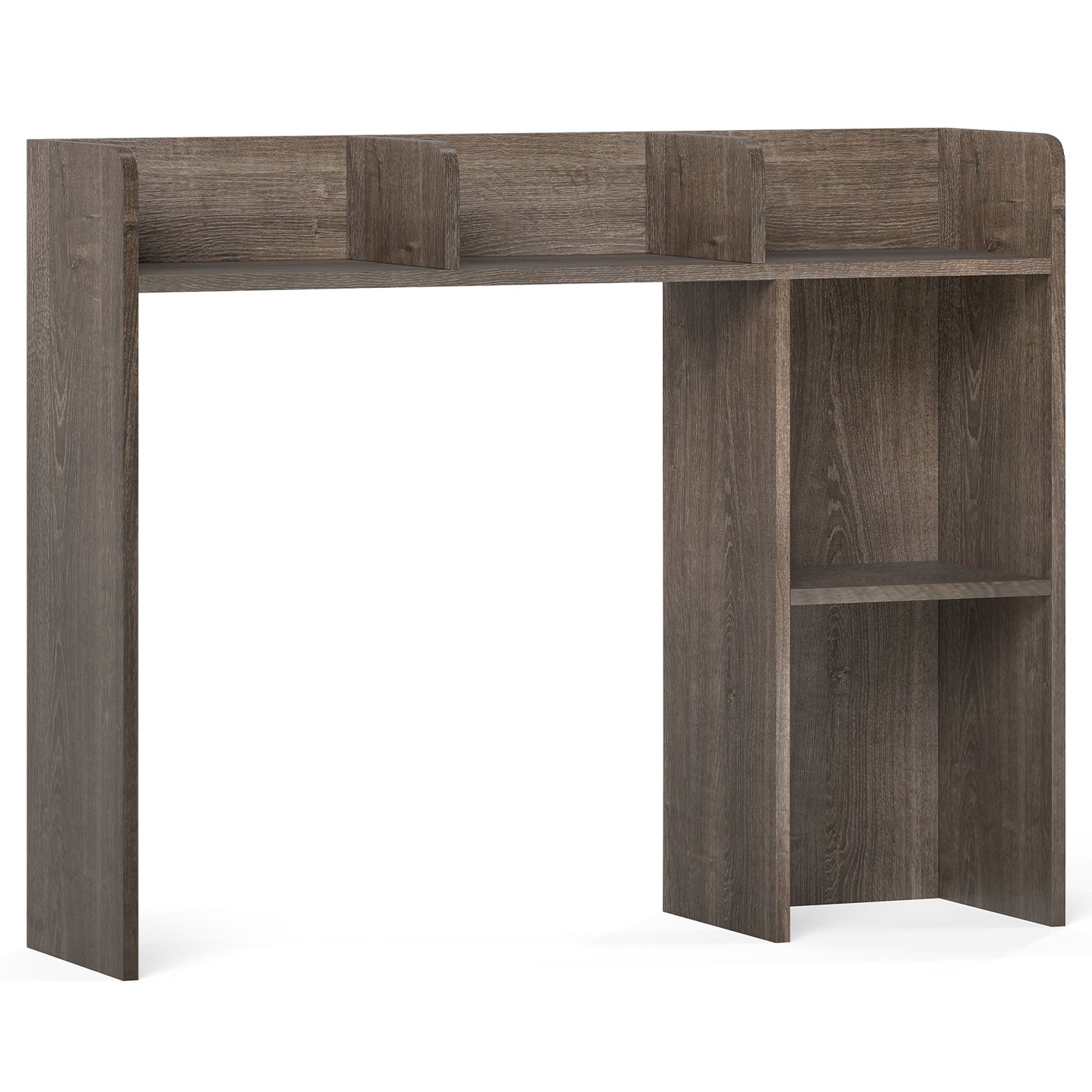 3-Tier Multipurpose Desk Bookshelf with 4 Shelves-Black - Oak