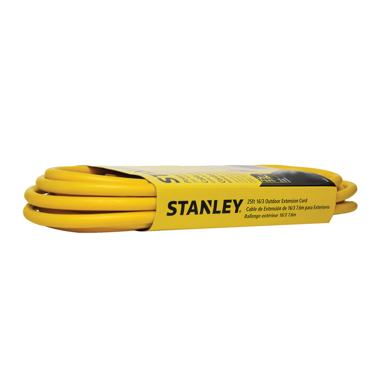 Stanley 25-Ft. 16/3 Outdoor Grounded Extension Cord, Yellow - view 10