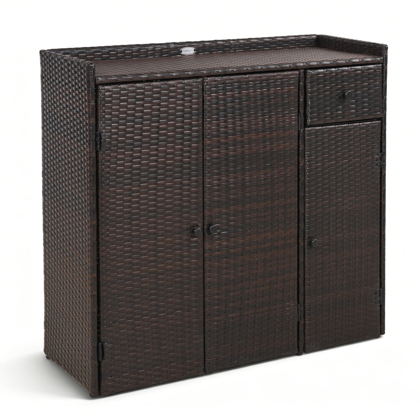 Outdoor Storage Cabinet with 3 Doors and Adjustable Shelves