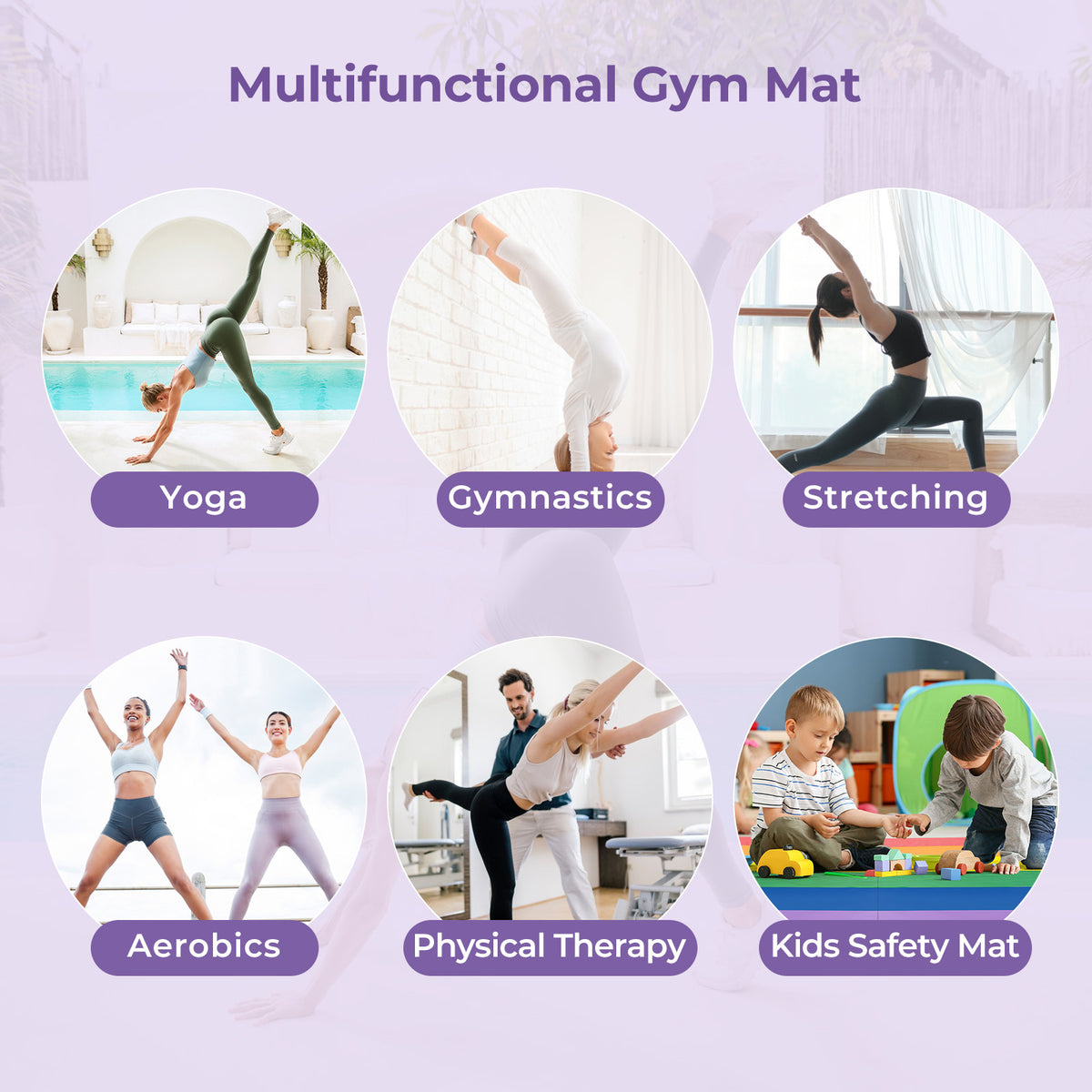 PU Leather Tri-Folding Gymnastics Tumbling Mat with Carrying Handles