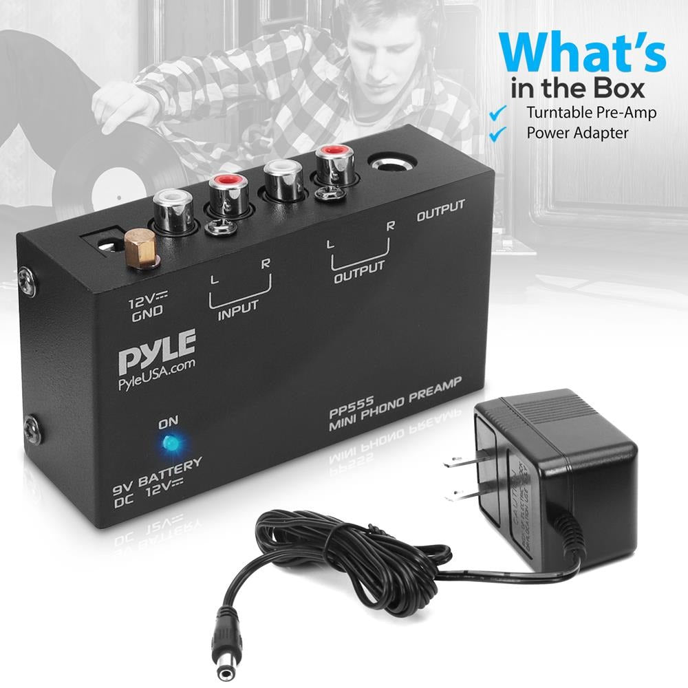 Pyle Ultra-Compact Phono Turntable Preamp with RCA & 1/4-In. Outputs - view 8