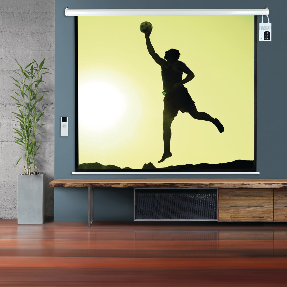 Pyle 72-In. Motorized Projector Screen with Remote, 4:3 Matte White, Wall or Ceiling Mount - view 6