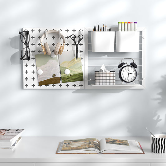 Pegboard Combination Kit Combination Wall Organizer with Magnets and Hooks