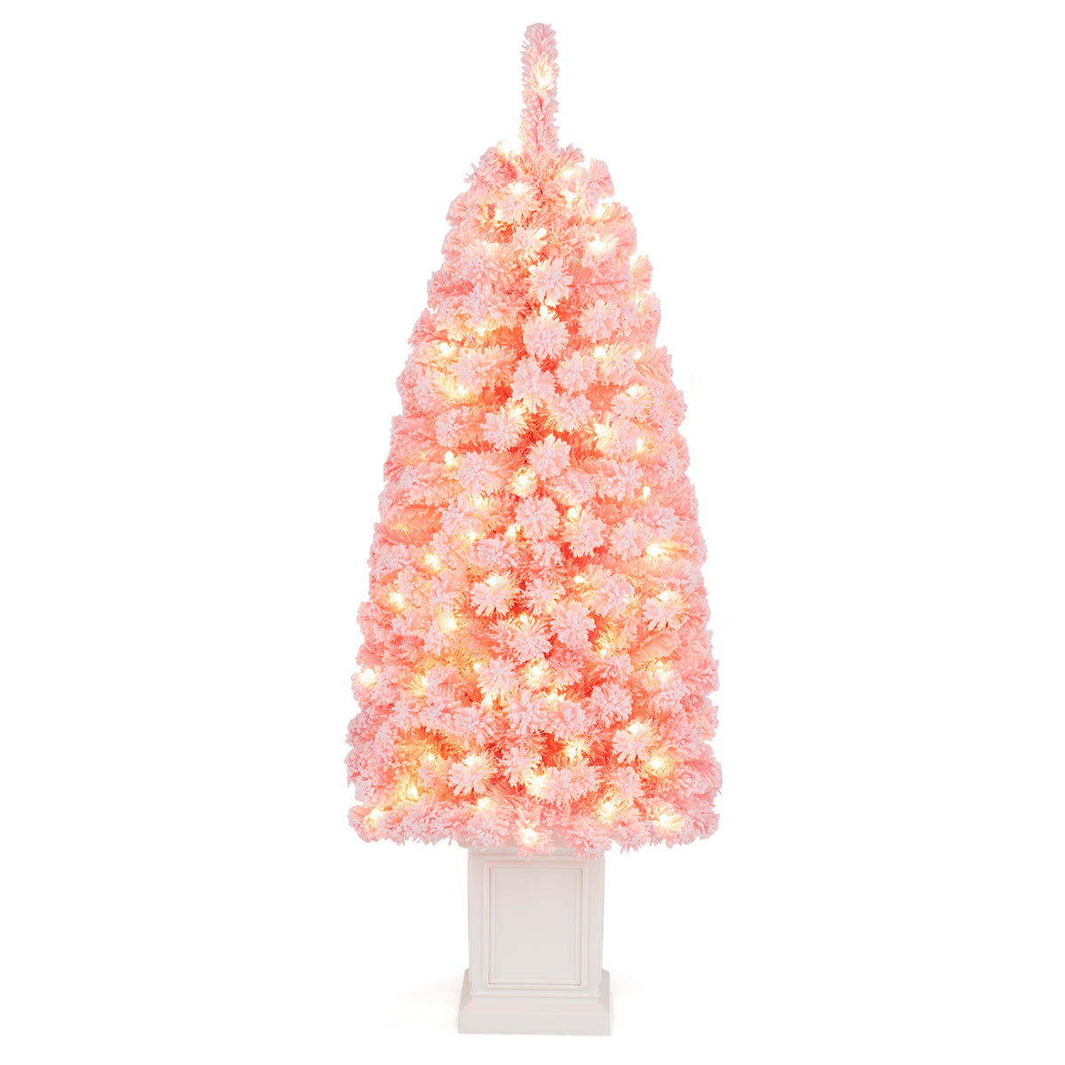 Pre-Lit Potted Christmas Tree with Warm White LED Lights