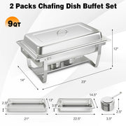 2-Pack 9 Qt Chafing Dishes