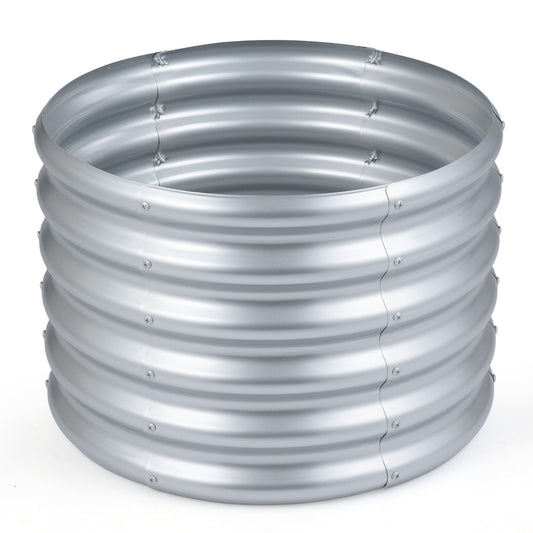 Round Galvanized Raised Garden Bed with Open-Ended Base