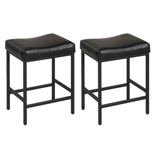 Set of 2 25 Inch Counter Height Bar Chairs for Kitchen Island