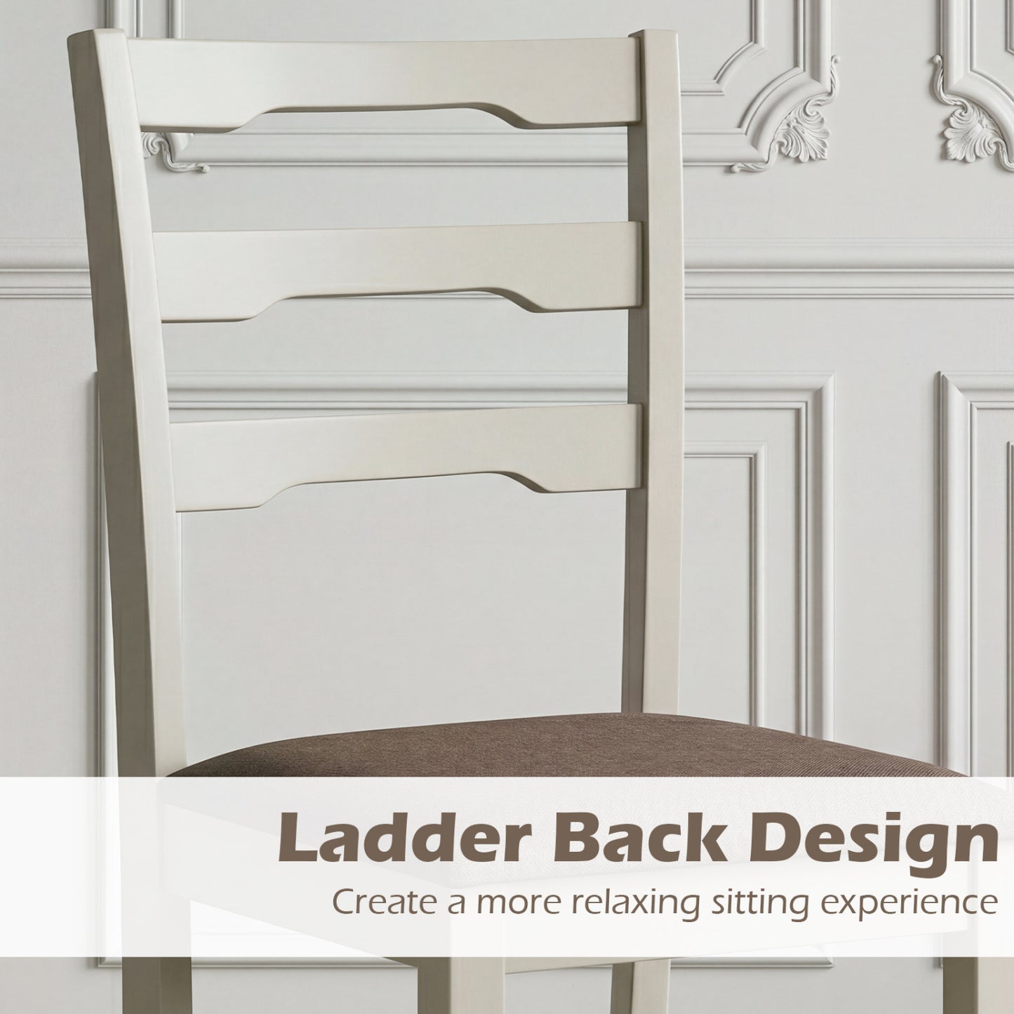 Upholstered Dining Chairs Set of 4 with Wood Frame