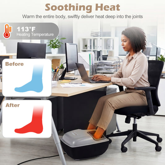 Shiatsu Foot Massager with 3-Level Deep Kneading and Air Compression-Black