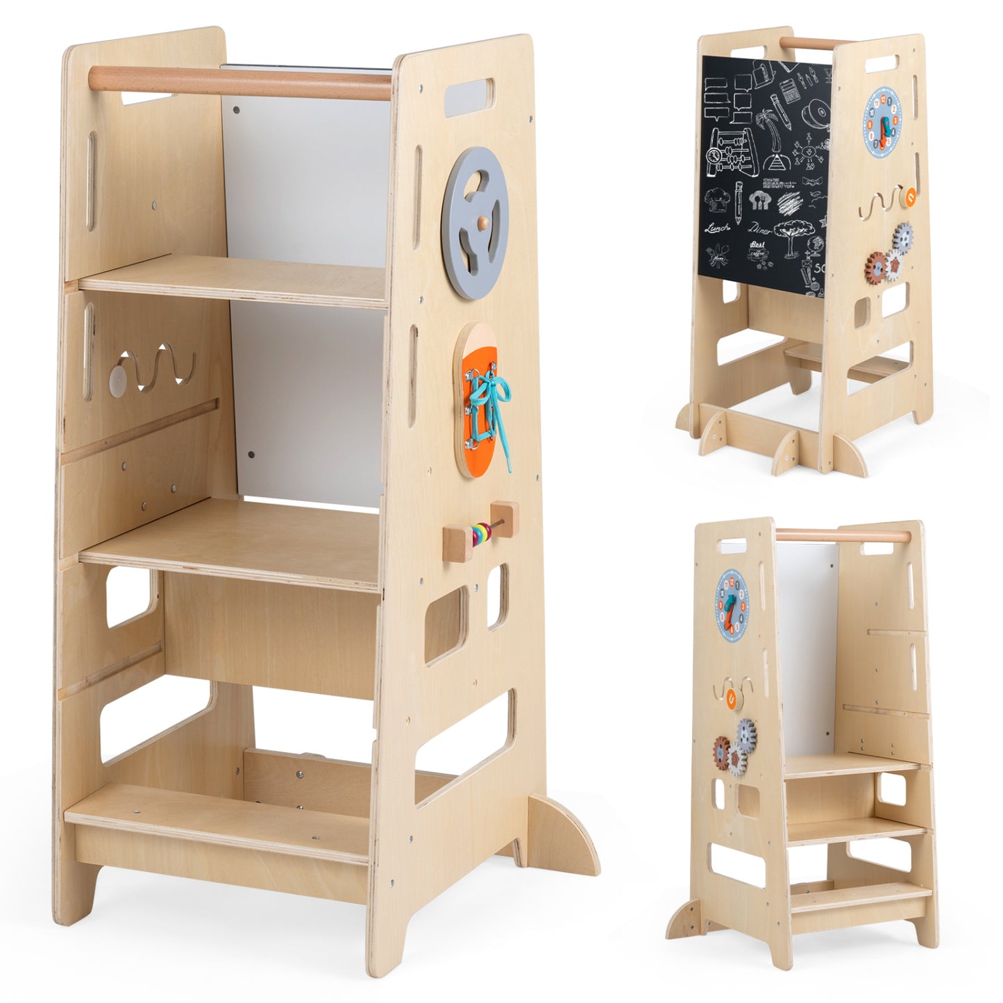 Toddler Standing Tower with Adjustable Height & Blackboard