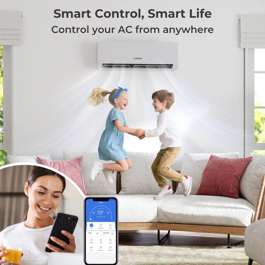 UltrEco Series 36000 BTU 3 Zone 23 SEER2 Mini Split Air Conditioner Wifi Enabled with Heat Pump-7K + 9K + 24K