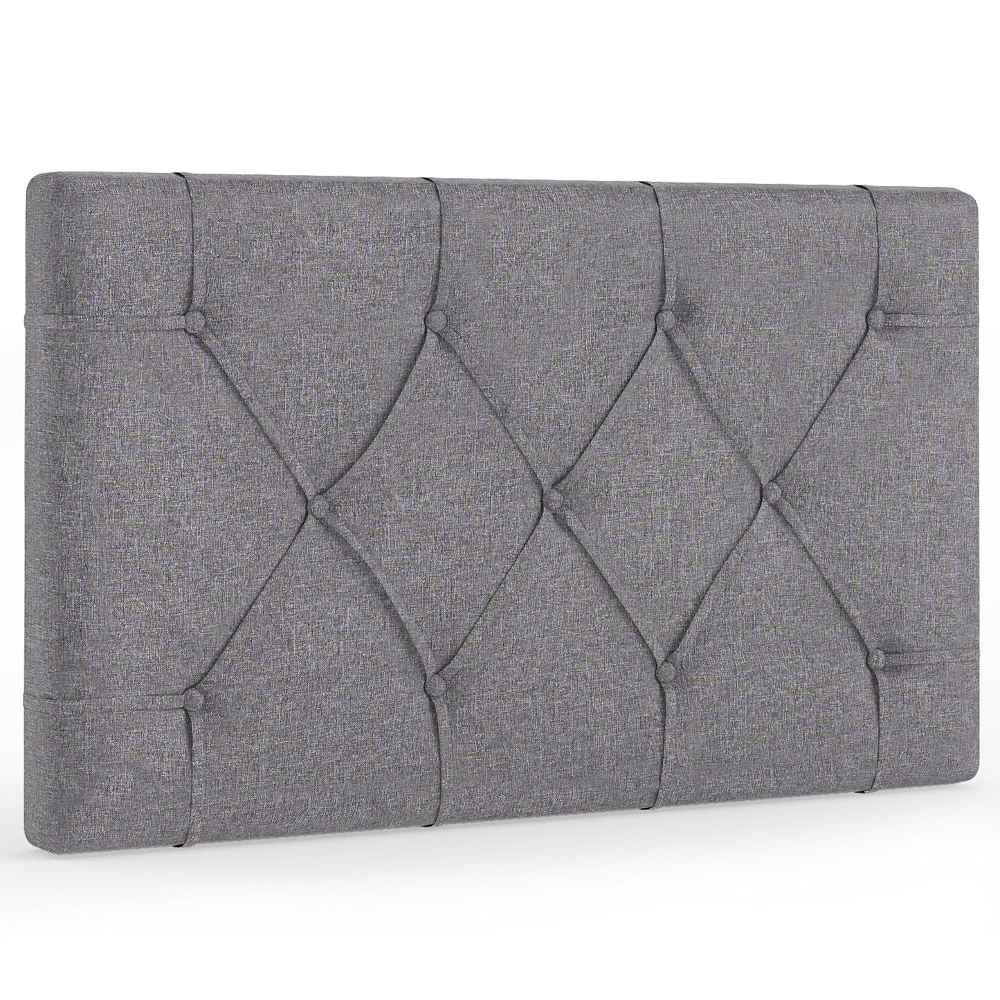 Upholstered Headboard for Twin Size Bed with Fabric Upholstery-Gray - Gray