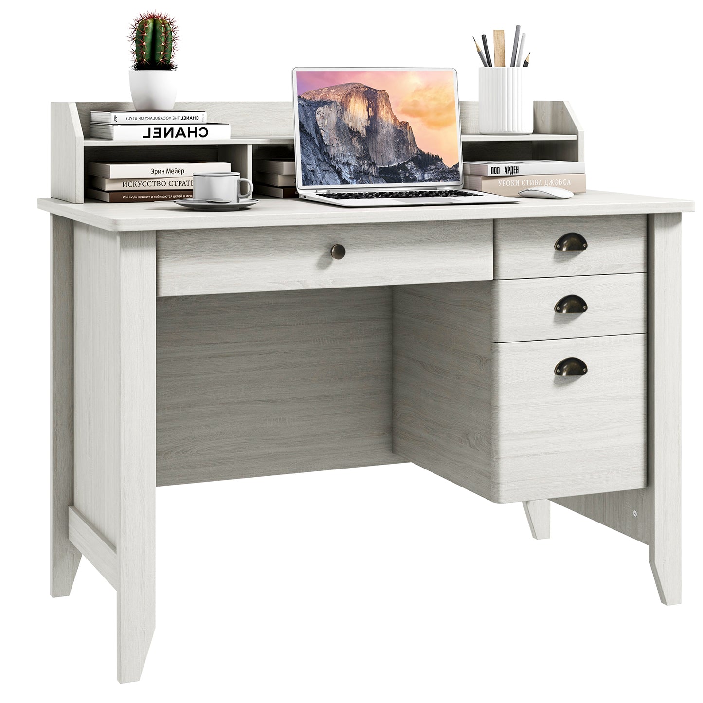 Computer Desk PC Laptop and Writing Table Workstation -Black - White