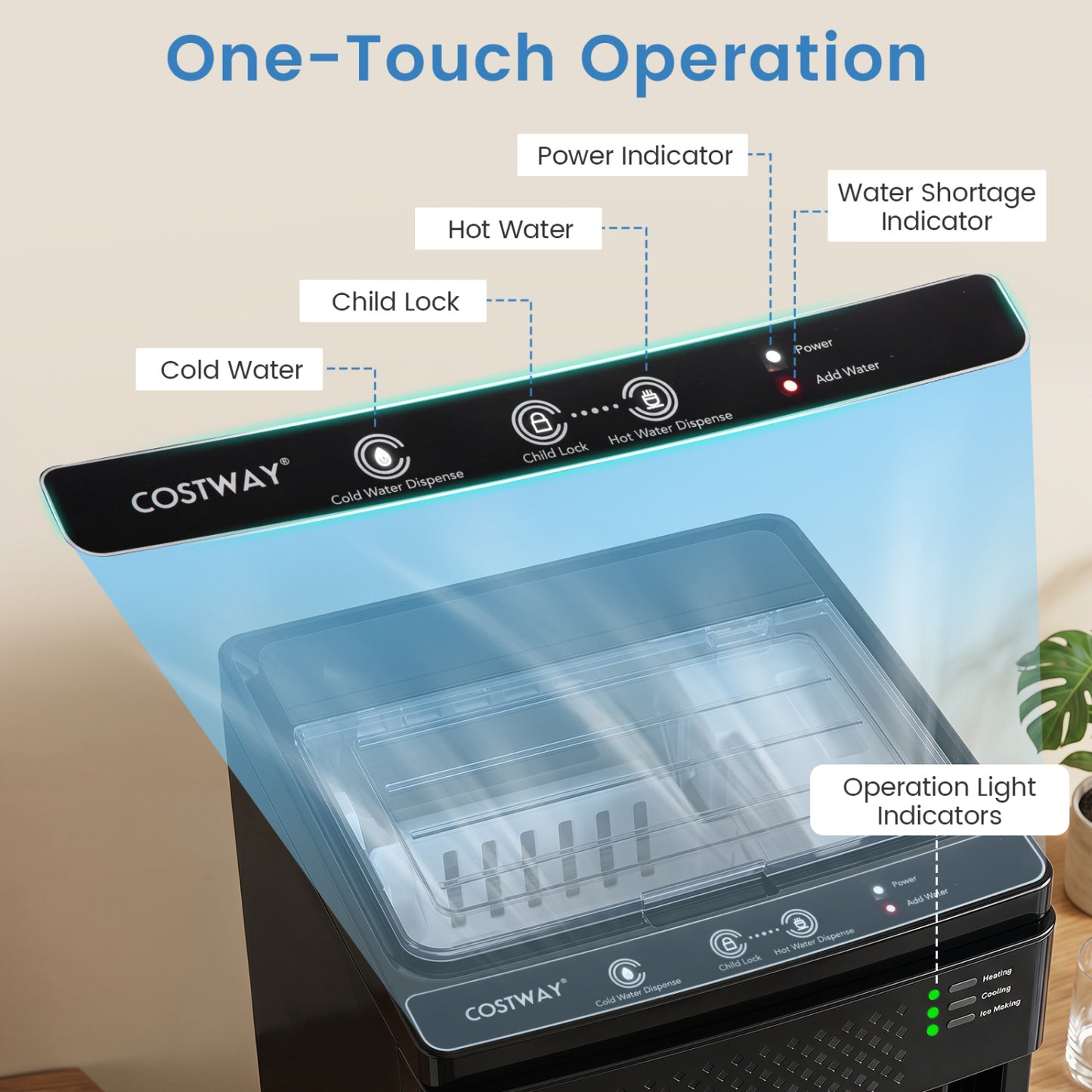 3-in-1 Water Dispenser with Ice Maker - Bottom Loading
