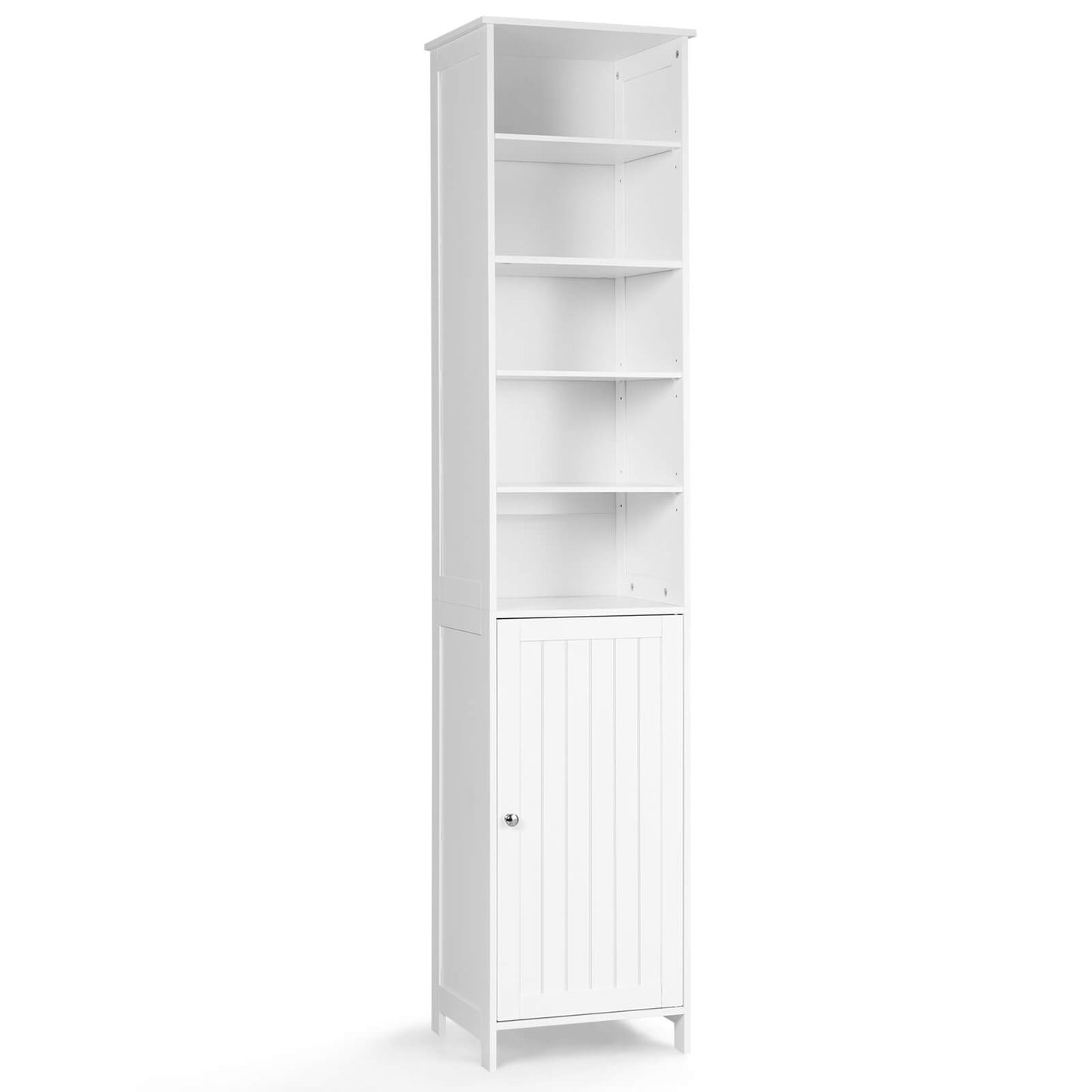 72 Inches Free Standing Tall Floor Bathroom Storage Cabinet-White - White