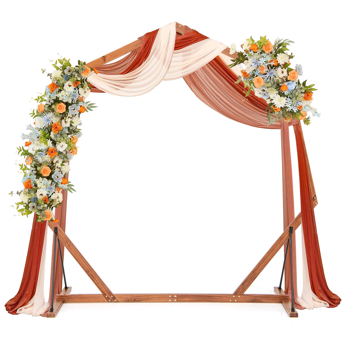 Wooden Wedding Arch Solid Wood Arbor Backdrop Stand for Wedding Ceremony-Square - Heptagon