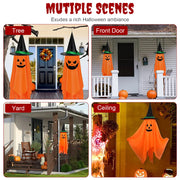 2 Pack Hanging Ghosts with Wizard Hat