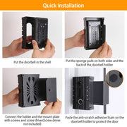 Anti-Theft Video Doorbell Door Mount No-Drill Doorbell Holder