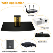 Floating Glass Shelf for Media Devices