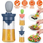 Oil Dispenser Bottle 2 In 1 Cooking Glass Olive Oil Dispenser Silicone Dropper