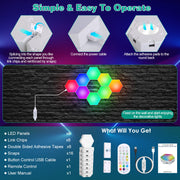 Hexagon LED Wall Lights 8-Pack RGBW Panels