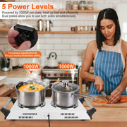 2000W Electric Dual Burner Portable Coil Heating