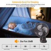 10400mAh Portable Camping Fan with LED Light