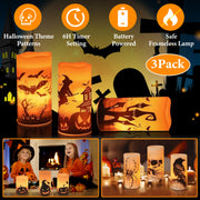 Halloween LED Candles – 3-Pack with Timer