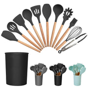 11Pcs Black Silicone Cooking Utensil Set